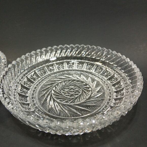 2 Vintage Fostoria Virgina Clear 5.5" Candy Bowls or Jewelry Dishes *Crack* - Picture 10 of 15